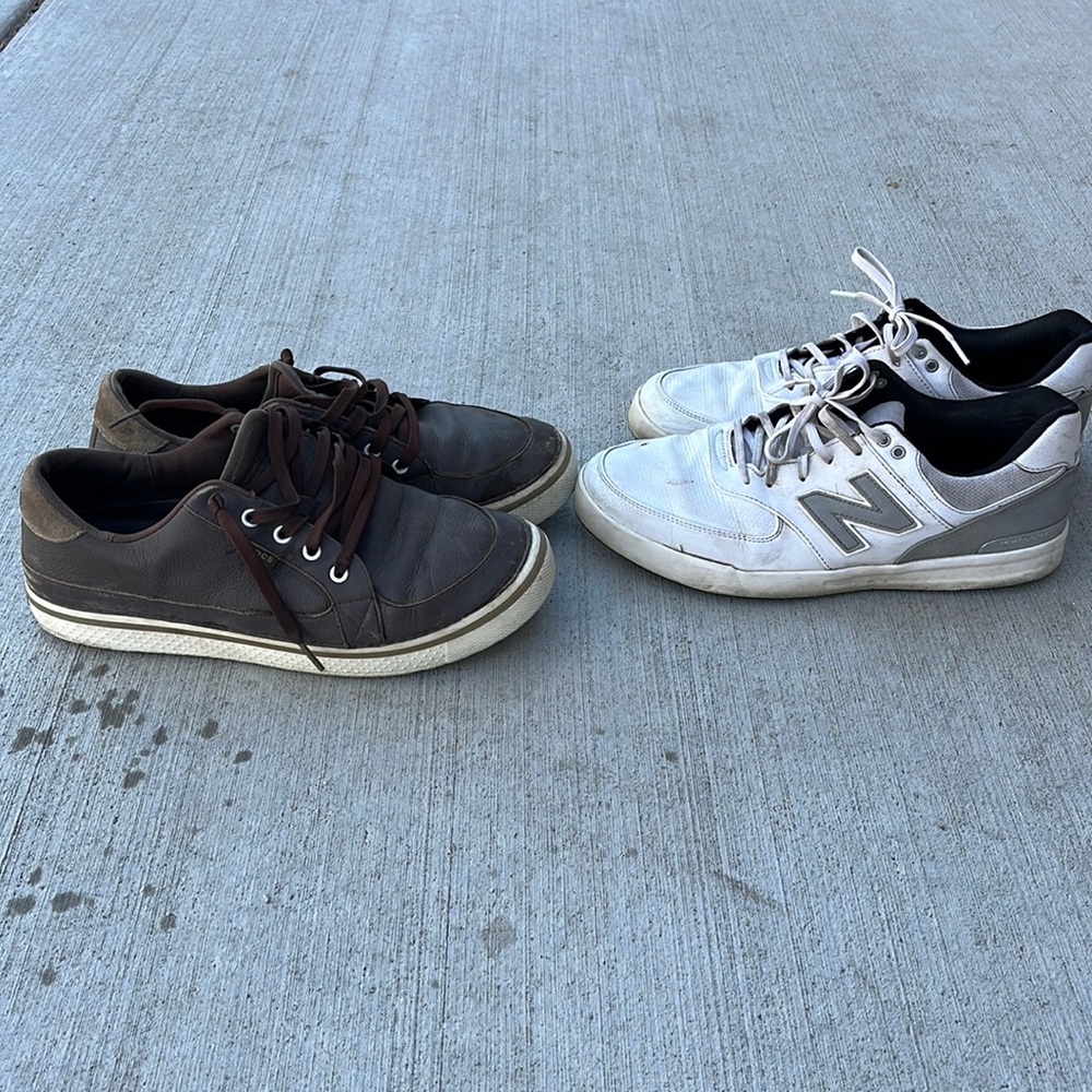 2 FOR 1 Blowout deal!!!! Size 12 Crocs and New Balance Golf Shoes